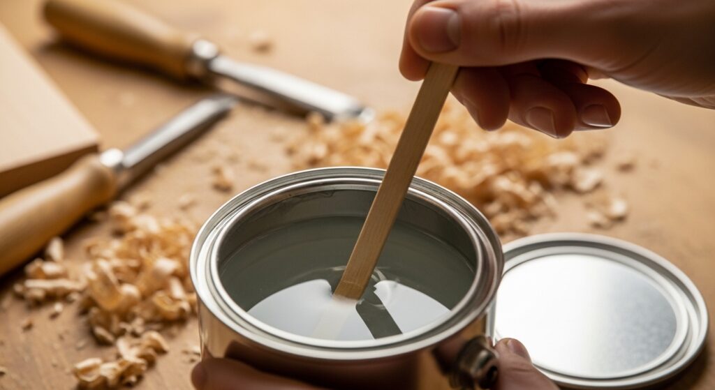 How to stir water based polyurethane to avoid air bubbles.