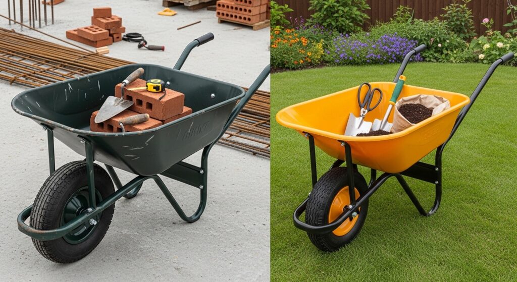 Steel vs plastic wheelbarrow comparison