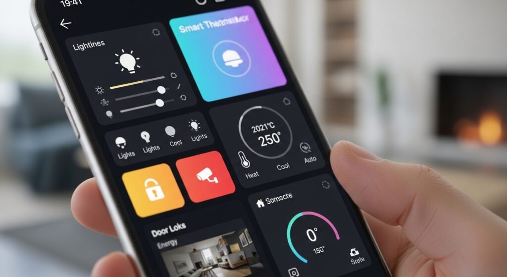 Smartphone controlling smart home system