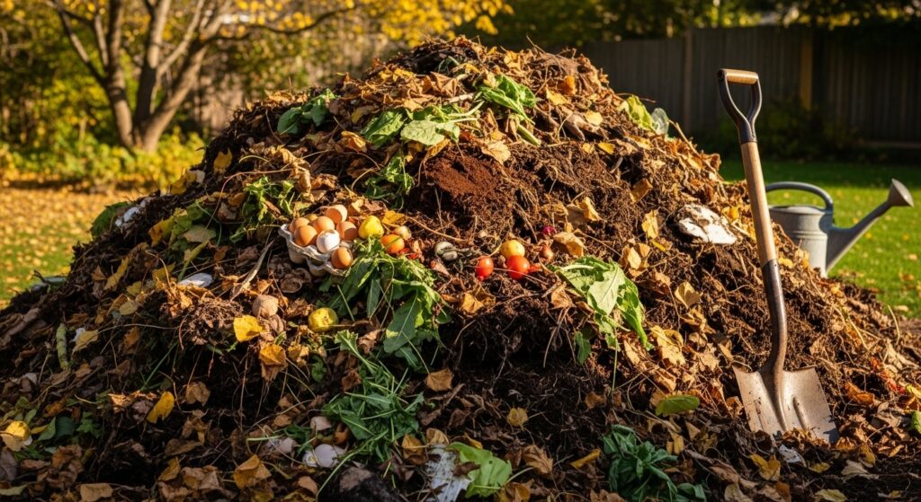 Compost natural fertilizer made from kitchen waste