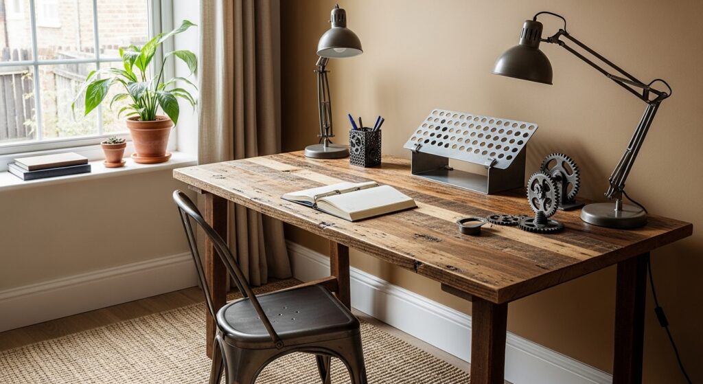 Sustainable interior and decor ideas for a modern home office.